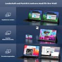 HONGO Portable Screen IPS Laptop Screen USB C Built-in Dual Speakers, Eye Care Portable Display for Laptop/PC/Mac/PS5/4/Xbox with /USB Type C Port & Smart Cover (15-inch 1080) - 3