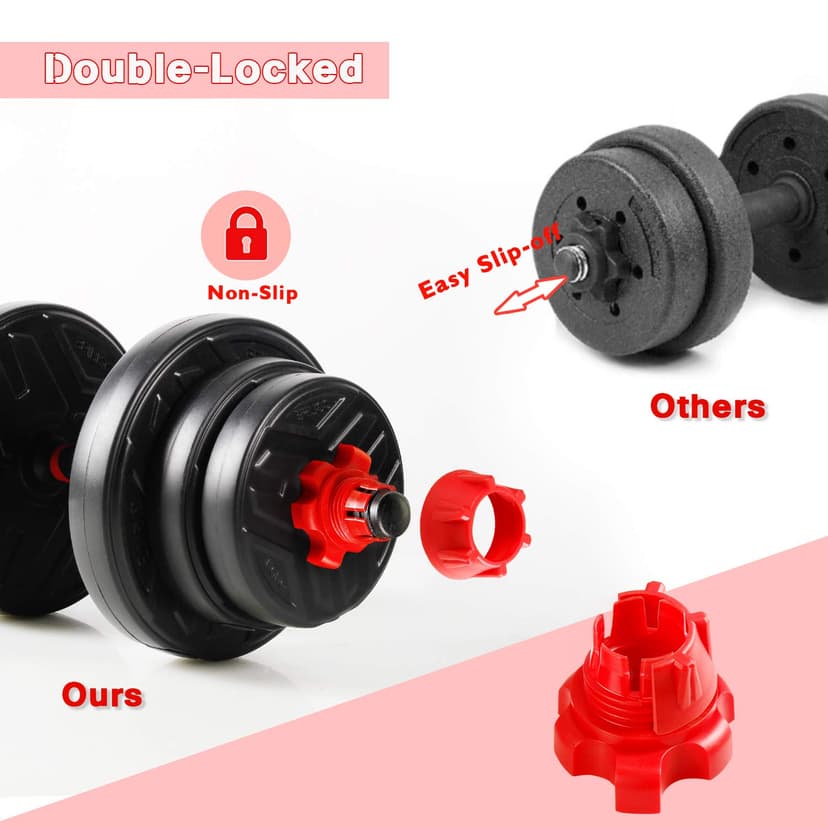 CCLIFE Haltère réglable, Haltères Musculation 20/25/30/40KG pour Adaptés au Fitness à Domicile et à la Musculation-ZERRO - 4