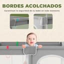 JUPPLIES Parc Bébé Sécurisé avec Tapis 120×120 cm – Aire de Jeu Carrée pour Enfant 6–24 mois, Filet Respirant 360°, Structure Stable Antidérapante, 2 Poignées Incluses - 3