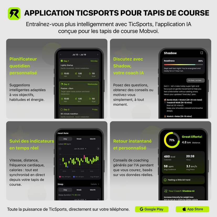 Mobvoi 6% Incline Smart AI Foldable Treadmill Walking Pad Speaker TicSports APP 12 KMH 120 KG Portable Compact Treadmills for Home Office Under Desk Treadmill with LED Display Remote Control - 5