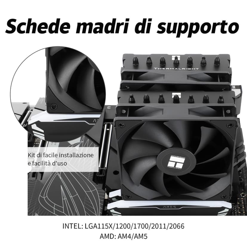 TR Phantom Spirit 120 SE Black CPU Cooler with 7 Heatpipes, Two 120 mm PWM Fans, AGHP 4.0, for AM4/AM5 - 5