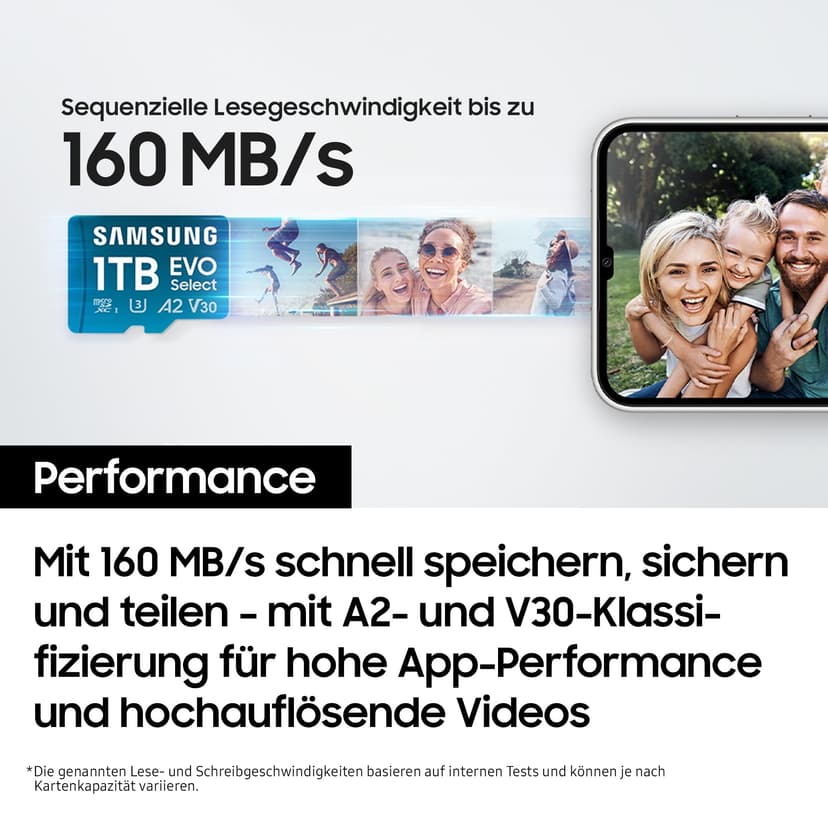 Samsung EVO Select (2024) microSD card + SD adapter, 256GB, Memory card for smartphone and tablet, UHS-I U3, 4K UHD, Full HD, 160 MB/s Read, MB-ME256SA/EU - 5