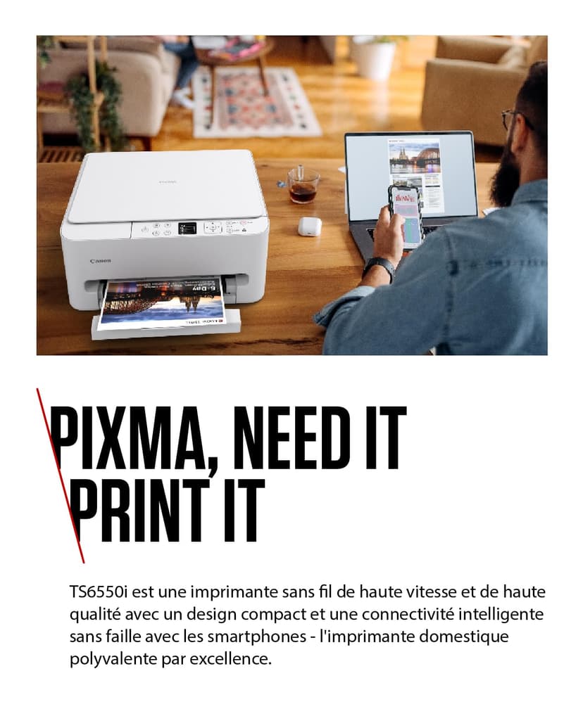 Canon PIXMA TS6550I - Stampante Multifunzione con Connettività Wi-Fi e Display OLED da 1,42” | Wireless per Stampa Facile dal Tuo Smartphone PIXMA Print Plan - 3