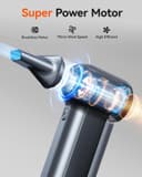 WOLFBOX MF100 Compressed Air Duster-150000RPM Super Power Cordless Air Duster, Rechargeable Brushless Motor Durable Blower, 3-Gear Adjustable Dust Blower for Computer, Keyboard, Outdoor, House and Car - 2