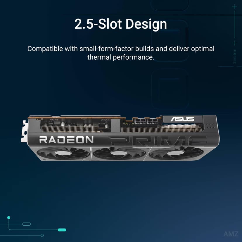 ASUS Prime Radeon™ RX 9070 OC Edition - Carte Graphique (PCIe 5.0, HDMI/DP 2.1, Conception à 2,5 Slots, Ventilateurs Axial-Tech, roulements à Billes Doubles, Double BIOS, GPU Guard) - 2