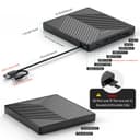 ORIGBELIE External CD DVD Drive, Ultra Slim CD Burner USB 3.0 with 4 USB Ports and 2 TF/SD Card Slots, Optical Disk Drive for Laptop Mac, PC Windows 11/10/8/7 Linux OS - 6