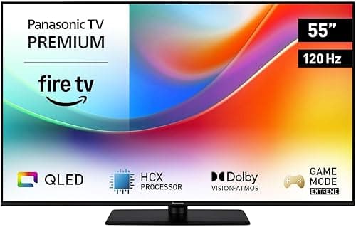 Panasonic Premium TV-55W85BEZ, W85B Series, 55-Inch, 4K Ultra HD QLED Smart TV, 2025, 120Hz, Fire TV, Dolby Vision & Atmos, Extreme Game Mode, Alexa & Apple Support, Bluetooth, Black