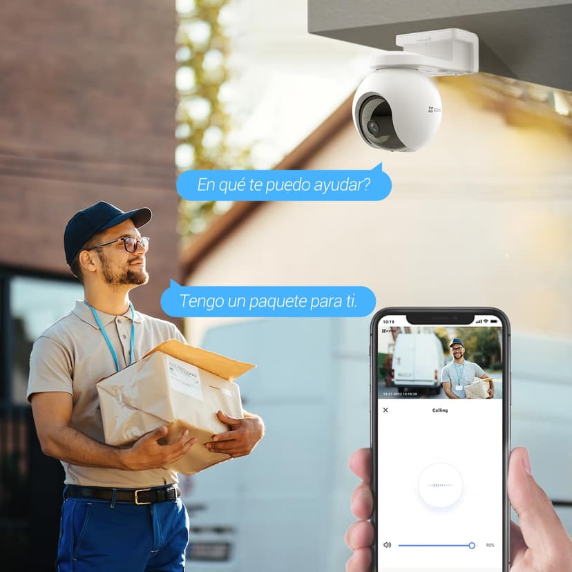 EZVIZ CB8 KIT 2K Caméra Surveillance WiFi Extérieure sans Fil, Solaire, Batterie 10400mAh, Suivi Intelligent, Détection de Personne, Vision Nocturne Couleur, Audio Bidirectionnel, Sirère, Type C - 7
