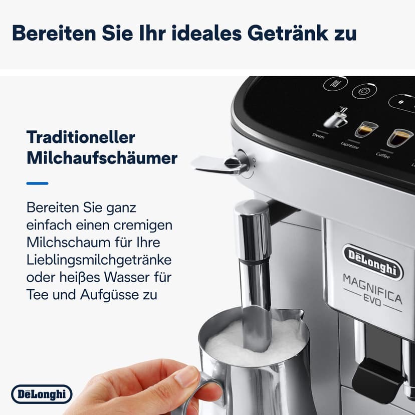 De'Longhi Magnifica Evo Coffee Bean Machine ECAM292.33.SB, Espresso and Cappuccino Machine, Silver [Amazon Exclusive] - 5