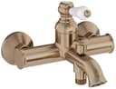 Jacob Delafon - Mitigeur bain-douche mural Louise - Mécanique - Design Rétro, poignée céramique - Économie d’eau - 21x14,80x19,50 cm - Finition Bronze - E24363-BCN - 1