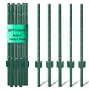 sptchapn 91cm / 3ft Strong and Durable Metal Fence Post, Pack of 5 for Garden Patio and Outdoor Wires U-Fence Post Green T-Posts (5) - 1
