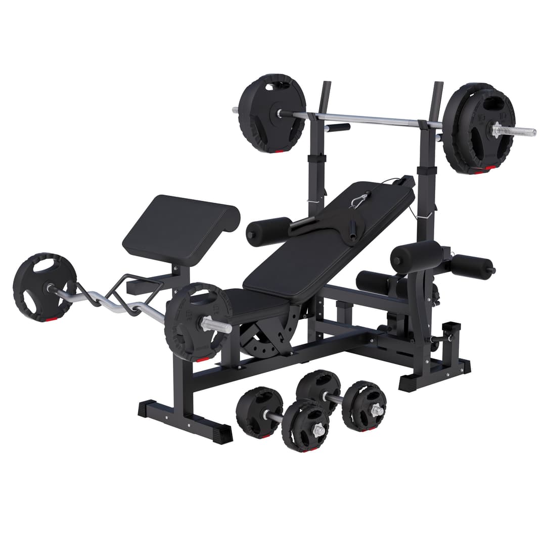 GORILLA SPORTS® Banc de Musculation - Set Haltères 100kg,…