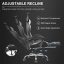 GTPLAYER Gaming Chair, Massage Computer Chairs with Footrest, Headrest and Lumbar Support Height Adjustable Ergonomic 360°-Swivel PC Chair White - 8