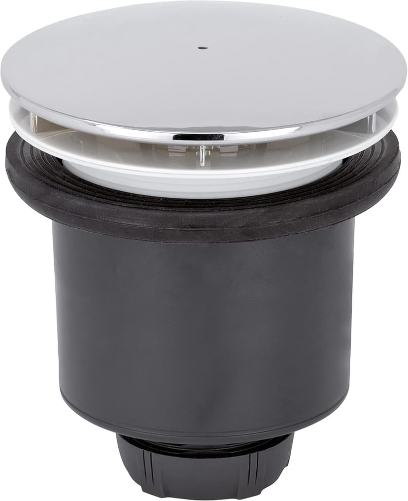 Wirquin, Grau 30723746 Shower Screen D90 Vertical Shower Drain with ABS Dome - 1