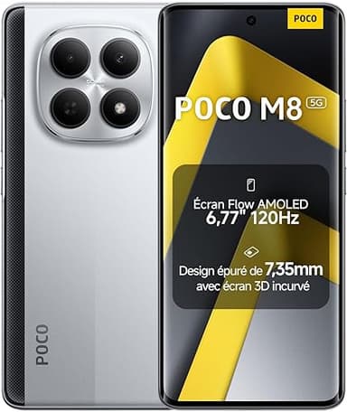 XIAOMI POCO M8 5G Smartphone, 8+ 512 Go, Argenté, Télépho…