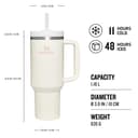 STANLEY 1913 Quencher H2.0 Flowstate Tumbler 1.2L – Cold for 11 Hours – Iced for 48 Hours – Metal Water Bottle with Straw, Handle and Lid – Dishwasher Safe – Travel Mug for Cold Drinks – Cream - 2