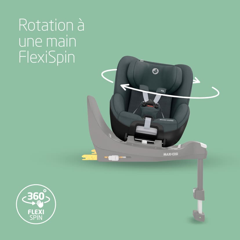 Maxi-Cosi Pearl 360 i-Size, Siège-auto bébé, 3 mois - 4 ans (61 à 105 cm), Siège-auto pivotant 360, Rotation à une main, Protection G-CELL contre les chocs latéraux, Authentic Graphite - 3