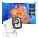 [Built-in Apps & 2026 Upgraded] Salange Mini Projector Wifi6 Bluetooth5.4 Auto Keystone Correction, 180° Adjustable Stand, Smart Projector Home,beige - 1