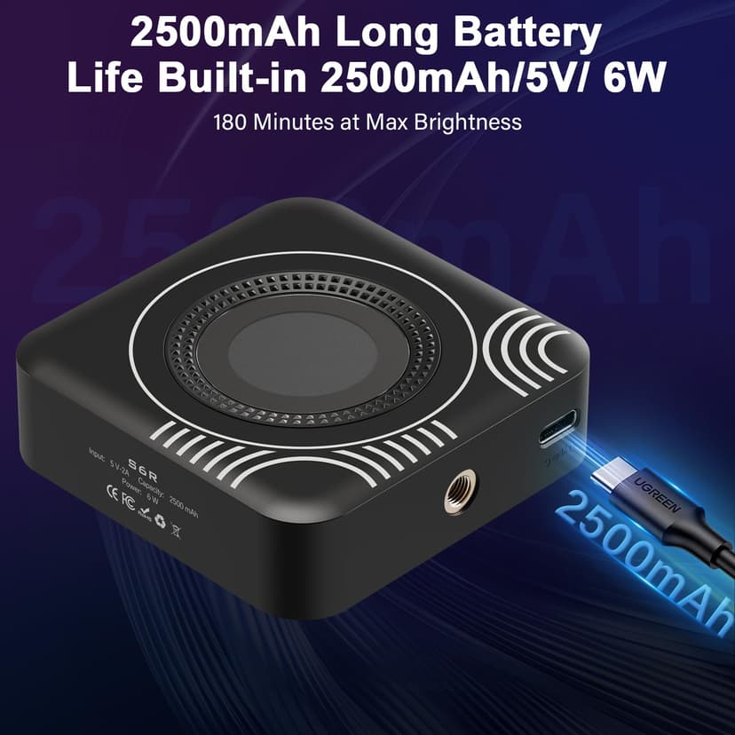 Lumière vidéo RVB, Robofun 80 LED avec batterie de 2500 mAh, CRI95+, petite lumière de caméra à intensité variable, 2700 K-7500 K, lumière photo compacte pour la prise de vue macro, la photographie de - 7