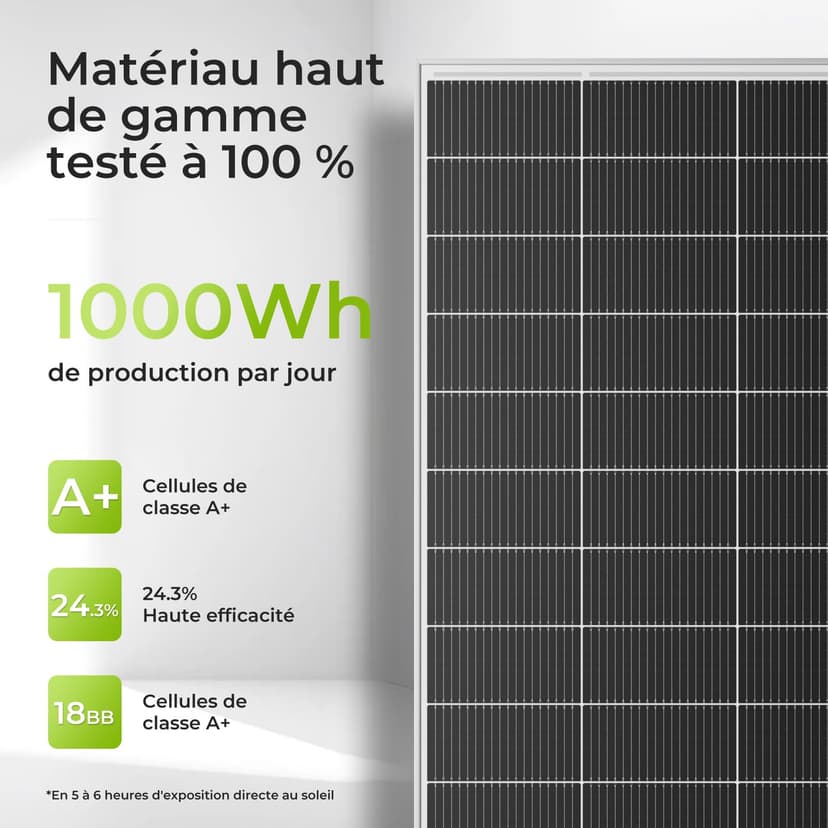 Rvpozwer 400W Panneaux Solaires Monocristallins, 2×200w Module PV pour Batteries 12V, Panneau Solaire de N-type, Panneau Solaire pour RV, supports de toit, bateaux - 2