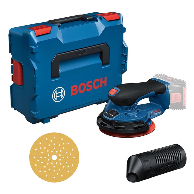 Bosch Professional 18V System Cordless Sander GEX 18V-150-3 (incl. 1x Sanding Paper, 1x Dust Box, 1x Guard Ring, L-BOXX 162) - 1