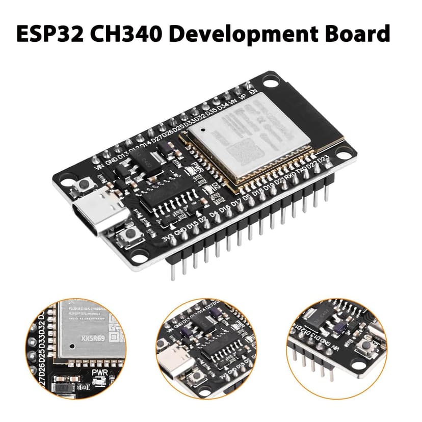 2 pieces ESP32 USB C with CH340 chip ESP32 NodeMCU ESP32 WROOM 32 development board ESP-WROOM-32, 2.4 GHz WiFi + Bluetooth microcontroller - 2