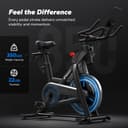 MERACH Heavy Duty Magnetic Exercise Bike with 22 lb Flywheel, 50% Improved Training Efficiency, Ultra-Quiet Design, Shock-Absorbing Extra Large Cushion, Indoor Bike with Exclusive App, Up to 350 lb - 3