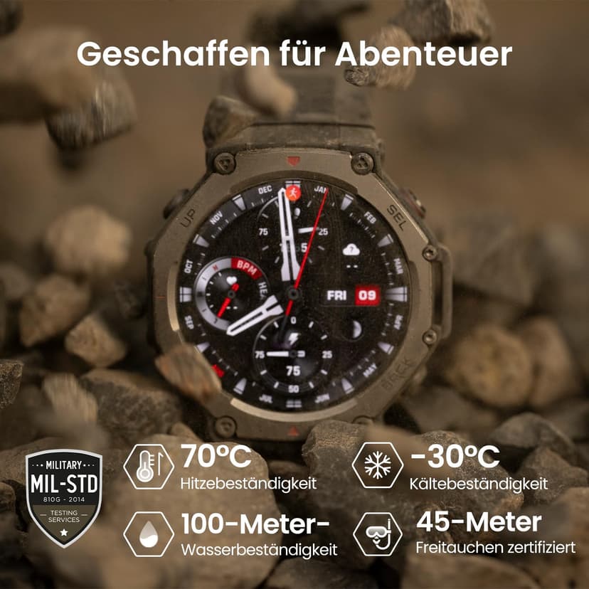 Amazfit T-Rex 3 Outdoor Smartwatch 48mm AMOLED Display, Offline Maps & Navigation, 6 Satellite Systems Dual Band GPS, 27 Days Battery Life, NFC Payment, 170 Sports Mode, 45m Freediving for Adventure - 4
