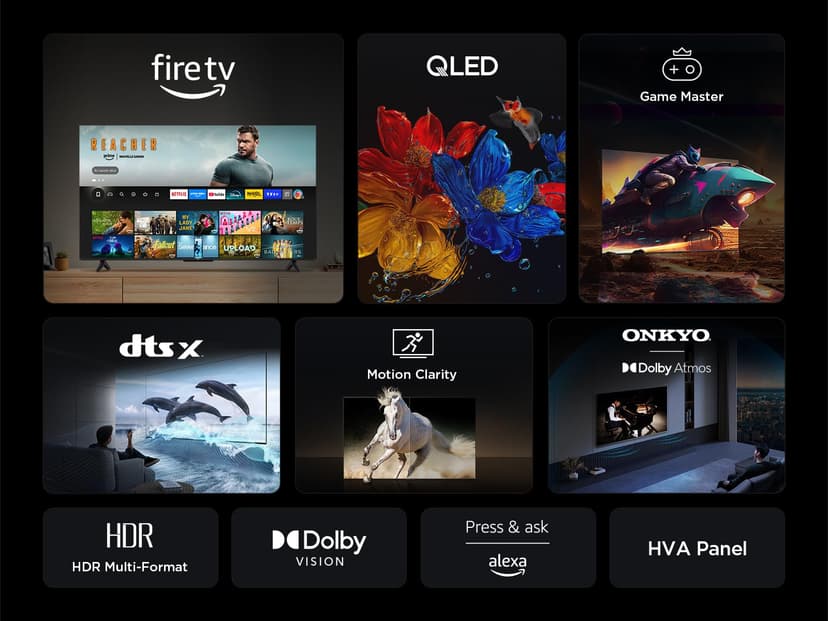 TCL 65T6C Fire TV 65 Pouces QLED 4K UHD Smart TV, HDR (Multi-Format), Dolby Atmos, Motion Clarity - 4