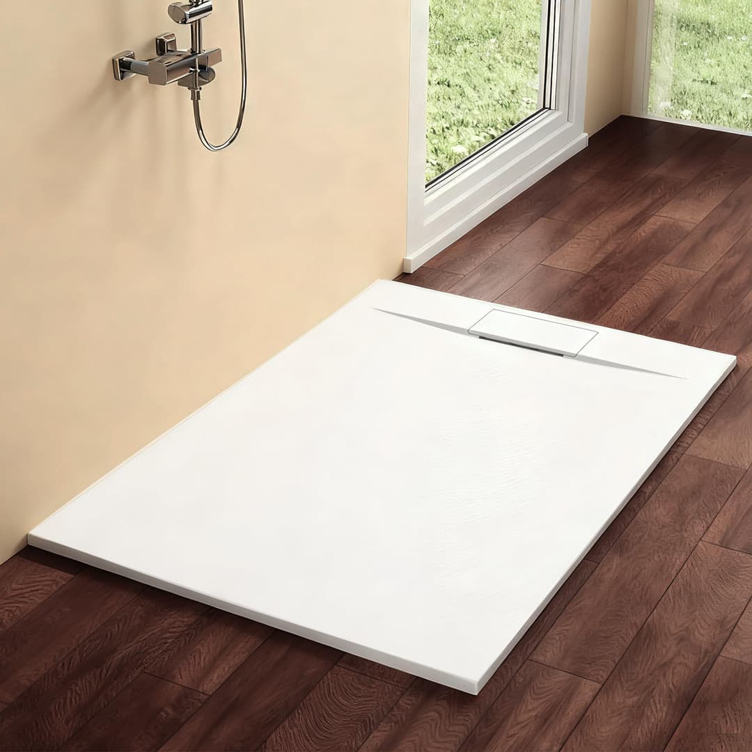 SUNXURY Receveur de douche 140 x 90 cm antidérapant en SM…