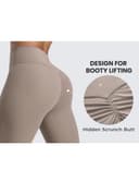 CRZ YOGA Butterlift Women's Scrunch Butt Gym Leggings 25'' - No Front Seam Ruched Bums Lifting High Waist Workout Leggings Booty Yoga Pants Creamy Latte 10 - 4