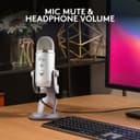 Logitech for Creators Blue Yeti USB Microphone for Recording, Streaming, Gaming, Podcasting on PC and Mac, Condenser Mic for Laptop or Computer with Blue VO!CE Effects, Adjustable Stand - Silver - 9