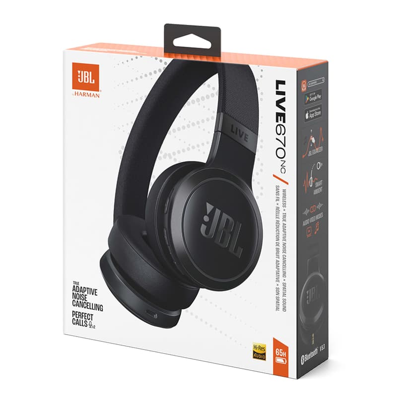 JBL Live 670 NC Wireless On-Ear Headphones with Noise-Cancelling Technology and 65-Hour Battery Life, Black - 5