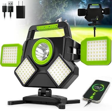 SYLSTAR Projecteur LED Rechargeable 55W, 5000LM Projecteu…