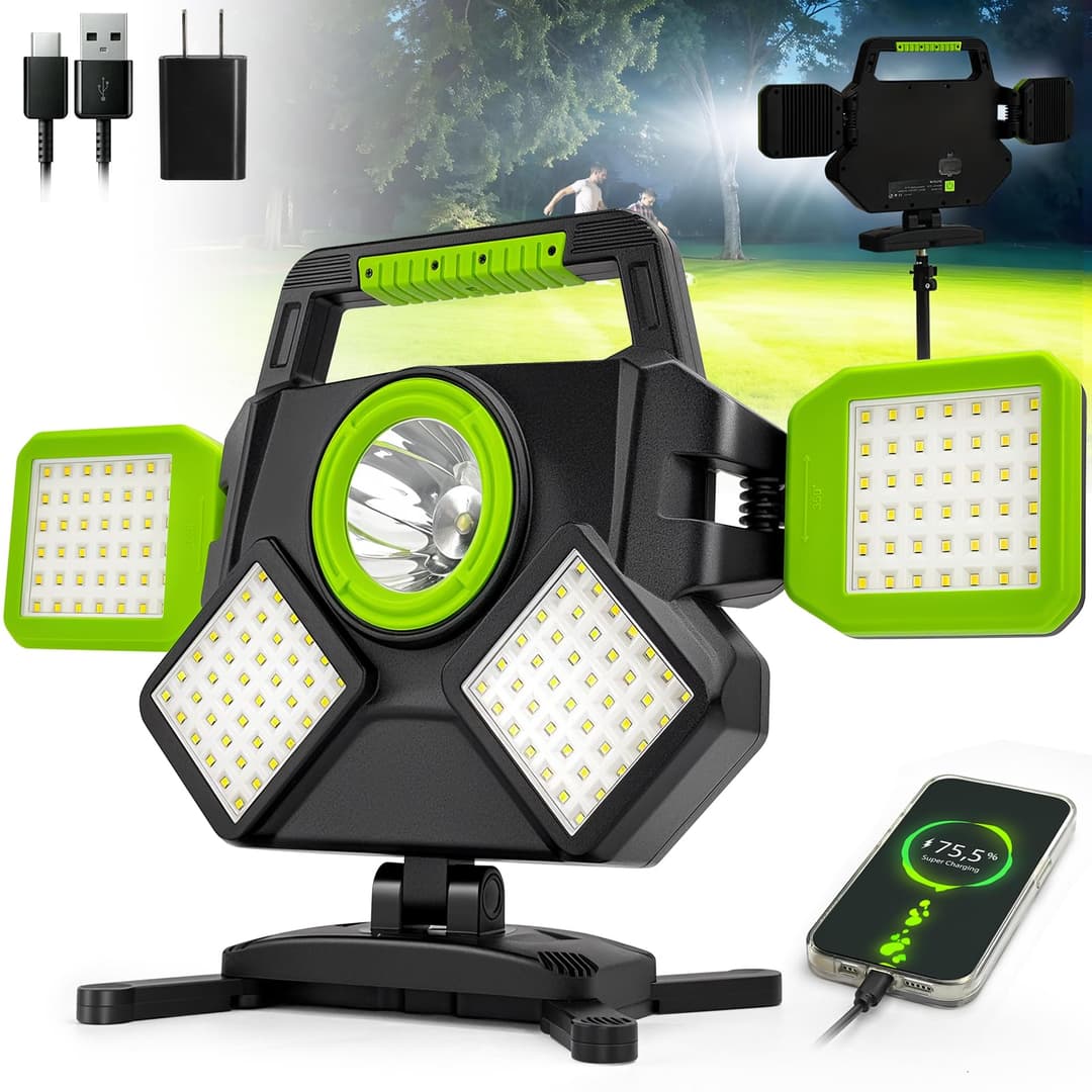 SYLSTAR Projecteur LED Rechargeable 55W, 5000LM Projecteu…