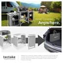 tectake® Portable Camping Kitchen with 5 Internal Shelves, Heat-Resistant Worktop, Wind Barrier & Zipped Doors - Outdoor Storage Cupboard with Lightweight Aluminium Frame, Incl. Carry Bag - Grey - 8