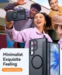 CANSHN Coque Magnétique pour Samsung Galaxy S25 Ultra(6,9 Pouces), [Protection Complète de l'appareil Photo] Housse Fond Mat Translucide,Noir - 4