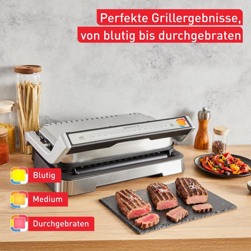 Tefal OptiGrill 4-in-1 XL Contact Grill with Baking Bowl, Foldable, Table Grill, 12 Programs, Cooking Step Display, Electric Grill, Oven, GC784D10 - 5