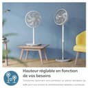 Philips Pedestal Fan Series 2000. Powerful & Ultra-Quiet with SilentWings Technology. 19 dB. 2-in-1 Table & Standing Fan. Adjustable Tilt & Oscillation. 12h timer. White. (CX2550/00) - 7