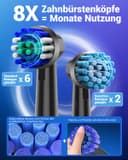 Rotating Electric Toothbrush with 8 Brush Heads (2 Types) for Adults and Kids, 60-Day Battery Life, Wireless Wall Charging Station, 5 Modes Power Toothbrush with Travel Case - 7