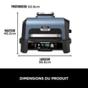Ninja Woodfire Pro Connect XL Barbecue Électrique & Fumoir avec Contrôle d'Application, 2 Sondes, Grille, Housse, Revêtements & Brosse, Grill & Friteuse sans huile 7-en-1, Bleu & Noir OG901EUAMZ - 2