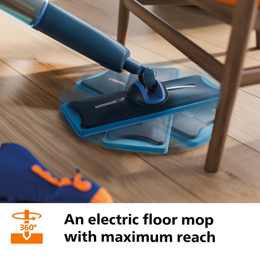 Philips OneUp 5000 Series Electric Mop - 2X Cleaner Floors³, 2X Faster Mopping, Dual Wetness Setting for Hard & Delicate Floors, Cordless with 360° Rotating Hinge (XV5113/01) - 9