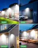 LOTMOS Set of 2 Solar Motion Detector Lights, 342 LED Solar Floodlight, IP65 Waterproof, 3 Modes, Cool White, 23 x 16.5 x 7.5 cm, Outdoor, Garden, Garage, Balcony, Yard, Wall, Patio - 7