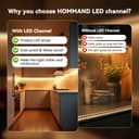 HOMMAND 6 x 1m/3.3ft LED Profile U Shape Aluminium Channel with Diffuser Strip, Corner Connectors, End Caps, Mounting Clips, Indoor LED Strip Light Holder - 4