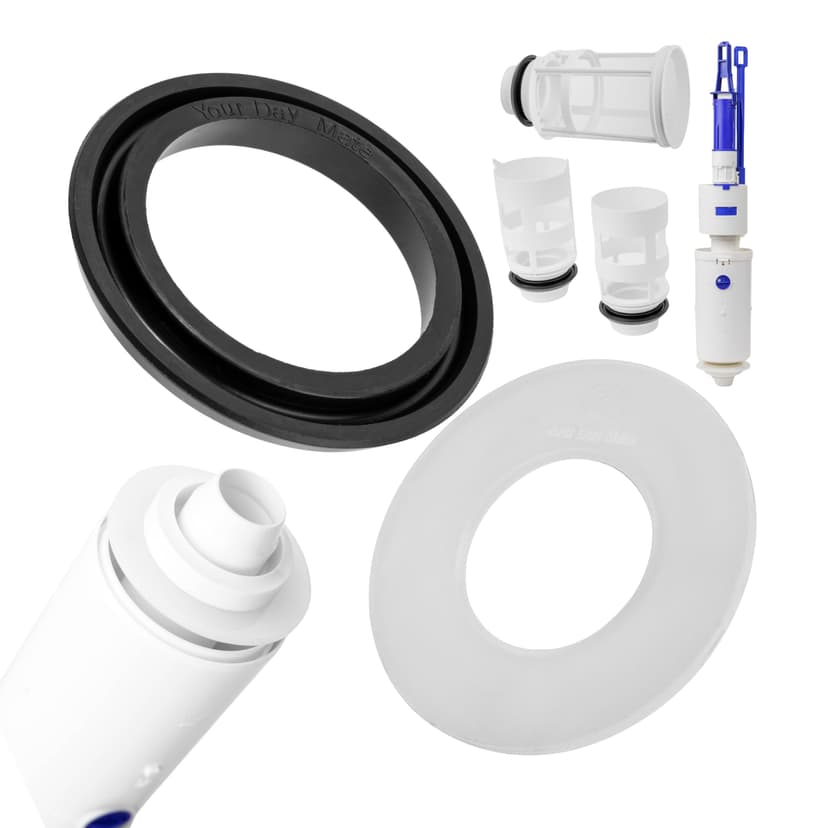 Basin and Lifting Bell Seal Set, 2 Pack, Replacement for Art. No. 240.282.00.1, 890.615, 816.418.00.1, 818.109, Compatible with GEBERIT cisterns, Flat Gasket for Flush Valve, Siphon Bell Sealing Ring - 1