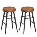 VASAGLE EKHO Collection Set of 2 Bar Chair, Kitchen Chair, PU with Stitching, Mid-Century Modern Style, Seat Height 63 cm, Kitchen, Bar, Easy Assembly, Caramel Brown LBC080K01 - 1