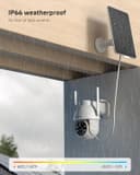 COCOCAM (2Pack Solar Camera Outdoor Wireless, 2K PTZ Security Cameras 2.4GHz WiFi, CCTV Surveillance Camera for Home Security, AI Motion Detection/Color Night Vision/2-Way Audio, IP66, Support Alexa - 6