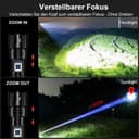 Shadowhawk LED Torch 500,000 Lumens, Extremely Bright USB Rechargeable Tactical Flashlight with Holster XHP70.2, IP67 Waterproof 5 Light Modes for Camping Hiking Emergencies - 4