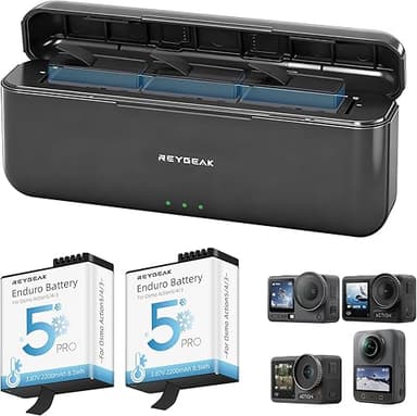 REYGEAK Batterie et Chargeur pour DJI Osmo Action 6/5/4/3…
