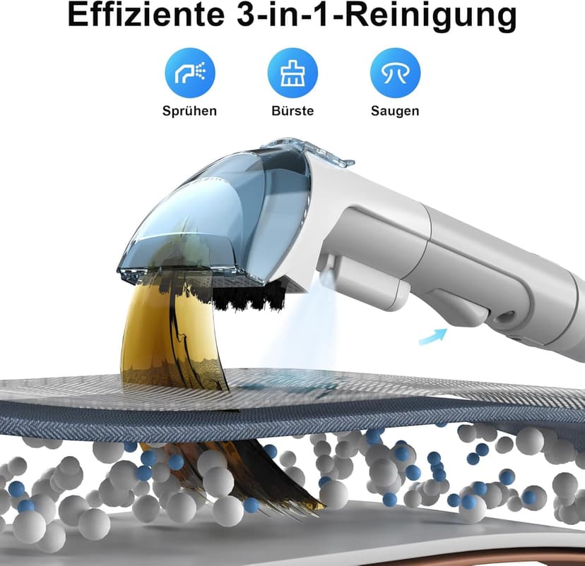 Rivenara Sofa Fabric Cleaner Vacuum Cleaner- 450 W Upholstery Washer Dries and Vacuums Water Cleaner for Sofa Carpet Upholstery Stairs and Car Cleaner - 2
